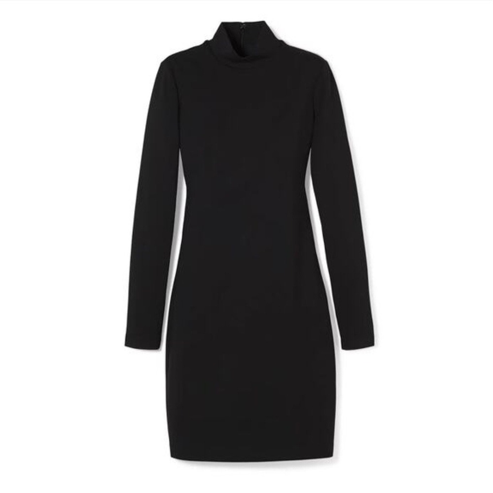 White House Black Market Aura Collection Mock Neck Sheath Dress Black Size 4